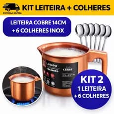 Kit Leiteira + Colher de Inox, Cozinha, Doces, Leites, Caldos