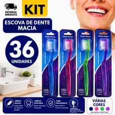 Combo Escova de Dente Oral Z Adulto  Macia ou Média Cores Sortidas Limpeza Garantida