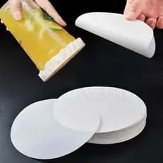 100 peças de filme de papel de embalagem redondo à prova de vazamentos para selagem de chá com leite e café.