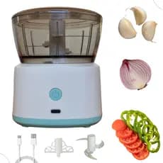 Mini Processador de Alimentos Elétrico GOSTEY Recarregavel USB Triturador Alho Cebola Legumes 200ml