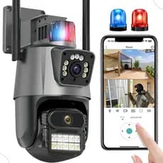 Gostey Camera Dupla de Segurança Externa 6MP com Visão Noturna IP WI-FI RJ45 APP Icsee