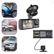 Câmera De Carro Gostey Uber App Taxi Segurança 3 Em 1 DVR Automotivo Ré Estacionamento 1080p Full HD