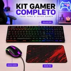 Kit Teclado Gamer Semi Mecânico RGB Mouse LED Óptico Mouse Pad Profissional Para PC PS5 Xbox Note
