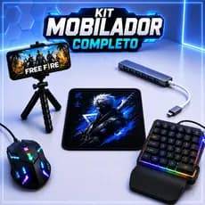 Mobilador Gamer Completo Celular Kit Teclado Mouse RGB Hub Usb C Pad Gamer Free Fire Android OTG