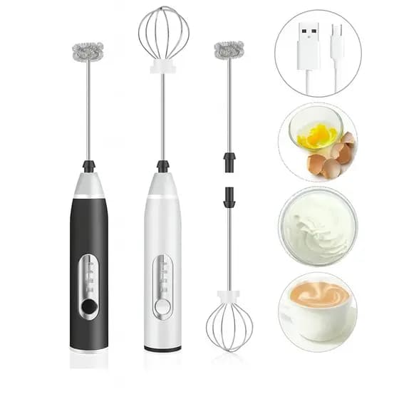 Mixer Misturador Elétrico Recarregável 2 em 1 Portátil C/ 3 Velocidades Ajustáveis