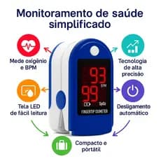 Oxímetro de Dedo de Pulso Digital Batimento Cardíaco Monitor de Frequência  Saturação De Oxigênio