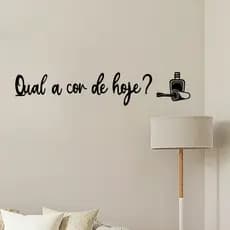 Frase Qual a Cor de Hoje Quadro Decorativo Deus Jesus MDF 3mm Preto Fosco