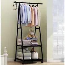 Arara Multiuso Cabideiro Triangular 2 prateleiras para Roupas e Acessórios cabide de roupas móvel