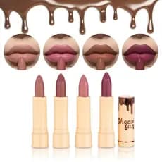 Batom Soft Matte Choco Fun Fenzza Kit com 4 Unidades