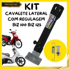 Cavalete Descanso Lateral Com Regulagem Honda Biz 100 125 1998 Á 2025 + Kit Instalação Mola Parafuso