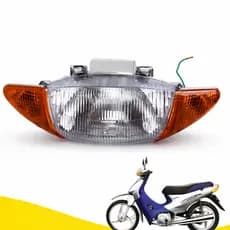 Bloco Óptico Biz 100 Farol Com Par De piscas Amarelo Completo 1998  1999 2000 2001 Ate 2005