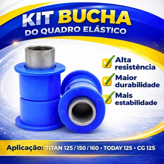 Kit Bucha Quadro Elástico Moto Honda Titan 125 150 160 Today 125 CB 400 Azul