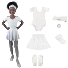 Figurino Infantil Branco 6 Itens Dança e Apresentação Ballet