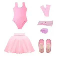 Kit Rosa Bebê Bailarina Infantil 6 Itens Com Tutu