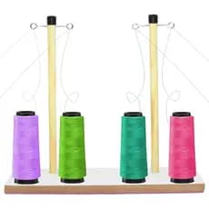Porta Fio De Madeira 4 Cones Para  tubo de linha de costura