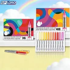 Kit 12/24/36/48/60 Acrílica Marcadora Canetas Brush e Ponta Fina Lettering, Desenho e Colorir DIY BC906