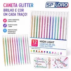 12/24/36/48 Canetas Gel Coloridas com Glitter Perfumado Tinta Glitter Metal Papelaria 8815