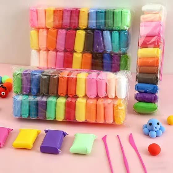 60 a 240 PCS Massinha Argila EVA Macia Leve Cores Ferramentas Massa Não Não-Tóxica + Acessórios 660