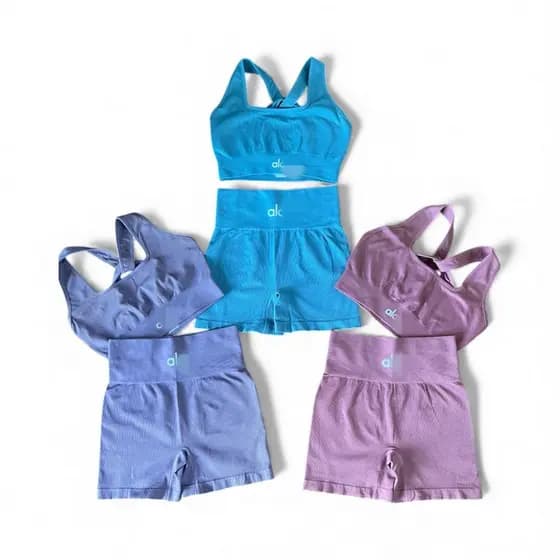 Shorts e top conjunto treino yoga musculacao poliamida premium zero transparencia media compressao