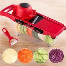 Fatiador Cortador Ralador 10 em 1 – Mandoline Profissional de Cozinha em Aço Inox para Alimentos