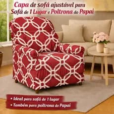 Capa de Poltrona do Papai de 1 Lugar em Malha Gel/Helanca Elasticada (Estampada)