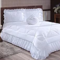 Colcha casal queen em renda para noivas/ou decoração kit 4 peças