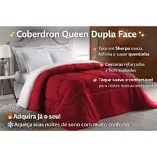 Coberdron Coberta Edredon Casal Queen 2,40 x 2,20 em Sherpa Dupla-face Inverno Quentinho