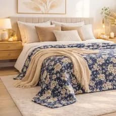 Mantinha Cobertor Quente Estampada Floral Casal Inverno A PRONTA  ENTREGA