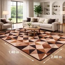 Tapete 2,00m x 1,40m em Veludo texturizado e macio