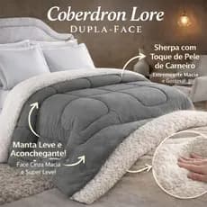 Coberdron Queen Edredon Dupla Face Edredon Sherpa 2,40 x 2,20 Quente para Inverno A PRONTA ENTREGA