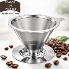 Filtro Coador de Café Grande Aço Inox Reutilizável Sem Papel 102