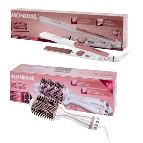 Kit Mondial Escova de Cabelo ES-50 e Prancha de Cabelo P-50 Bivolt