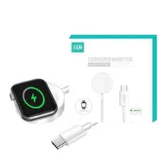 Base Carregadora de Relógio por Indução Apple Watch FCA QW28 FAM Usb C Rápido 15W - Branco