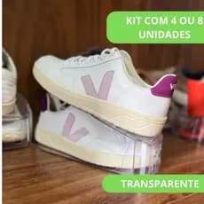 Organizador de Calçados em Acrílico Kit com 4 ou 8 unidades Sapato Tenis Transparente paramount reforçado