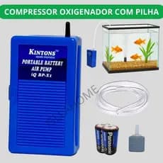 Bomba Compressor Oxigenador Para Animais Aquáticos - Portátil a Pilha