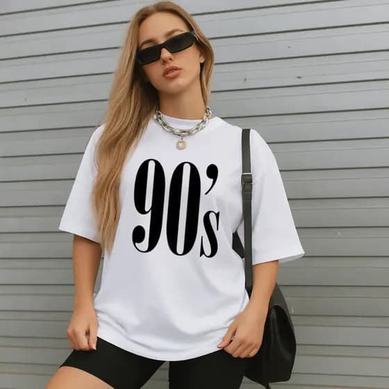 Camiseta Feminina Streetwear Estilo de Rua 90's Baby Tecido 100% Algodão Camisa Feminina Estilosa Pra Academia E Casual