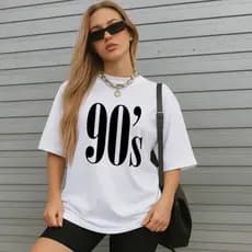 Camiseta Feminina Streetwear Estilo de Rua 90's Baby Tecido 100% Algodão Camisa Feminina Estilosa Pra Academia E Casual
