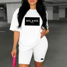 Camiseta Feminina Milano Italia Tecido Algodão 100% Malha Premium Estilo Treino Blogueirinha ENVIO IMEDIATO