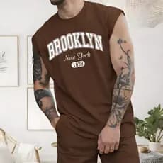 Regata Machão Brooklyn New York 1898 Camiseta Camisa Masculina Algodão Estilo Academia Treino Musculação