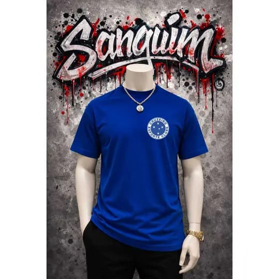 Camisetas Básicas Cruzeiro 100% Algodão Reforço Ombro a Ombro Camiseta Unissex Masculina Feminina