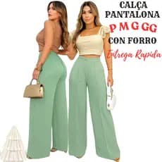 Calça femenina super alta  Duna Premium solto e elegante Calça  Cintura Alta com Bolso