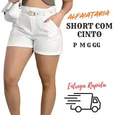 Short Feminino Alfaiataria com Cinto na cintura Casual Festa e elegância pra Dia a Dia