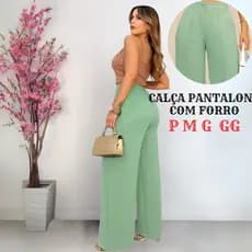 Calça Pantalona Feminina Leve  com elástico na costa   super confortável longo Social Elegante