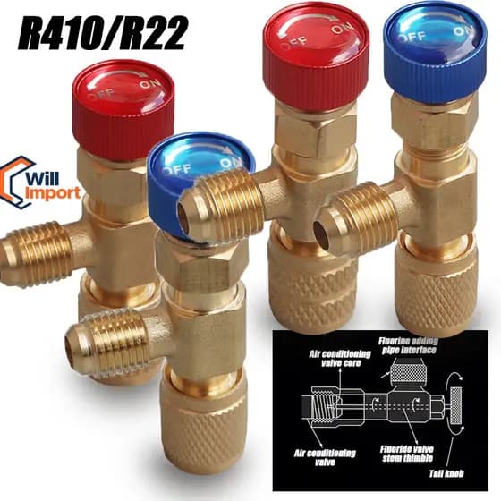 Kit 2 Peças Válvula Acionadora 1/4x1/4 1/4x5/16 R22 R410