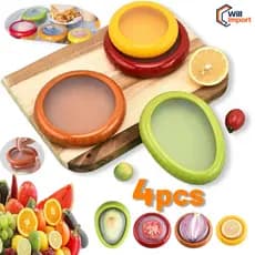 4Pcs Caixa de Silicone Armazenamento Frutas/Legumes: Reutilizável, Mantém Cebola/Abacate Frescos