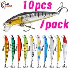 Kit 5/10 Iscas Artificiais Importadas 1/2 Meia Água de 10 cms e 9 gramas Pesca Tucunaré Traíra Dourado Robalo Black Bas
