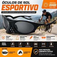 Óculos de Sol Esportivo, ciclismo, corrida Unissex com Protetor Nasal Bico de pato Removível UV400