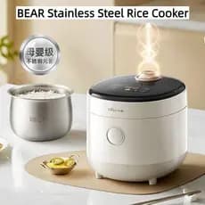 Panela elétrica de arroz de aço inoxidável Bear 316L Mini panela de arroz doméstica pequena Micropressão Arroz de cozinh
