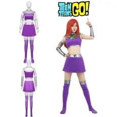 Peruca Cosplay Vibrante De Titãs Adolescentes Starfire Para Adultos , Perfeita Máscaras E Quadrinhos De Halloween