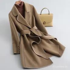 Cross-Border versão coreana casaco de lã feminino 2023 outono inverno novo estilo moda redução de idade meados de compri